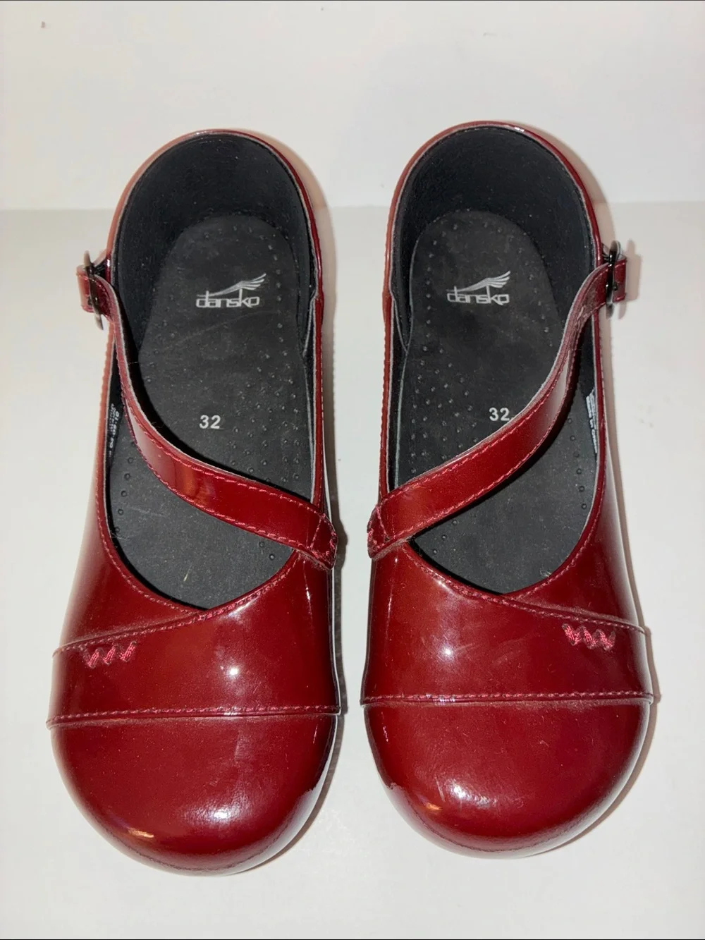 DANSKO Ruby red back to school clogs shoes girls 32 us 1.5 - 2